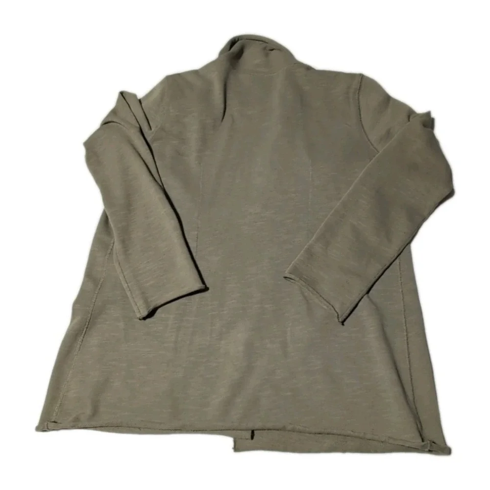 J Jill Olive Green Drape Cardigan Comfy Cozy Open Front Effortless Boho Chic XS - Picture 3 of 6